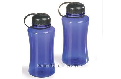 blue plastic water bottle