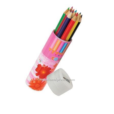 Colored pencil in iron case