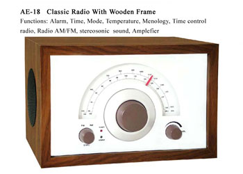 AE-18 Classic Wood Frame Radio
