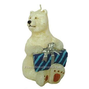 christmas candle bear carry gifts