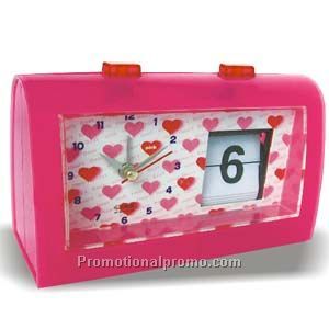 Rose color Calendar Clock