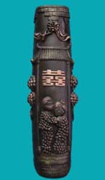 Double-happy resin vase