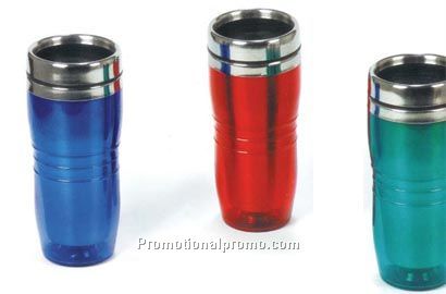 plastic travel mug
