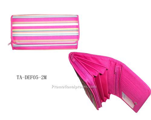 plaid Micro fibre girl wallet with zipper