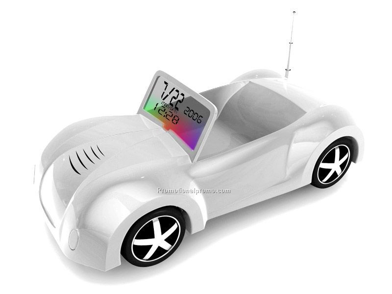 Car-shaped LCD calendar radio