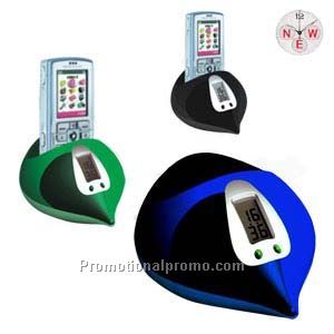 Lcd Clock with Calendar/Mobile Phone Holder