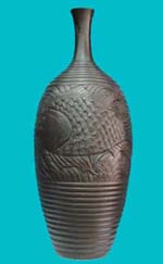rich fish resin vase