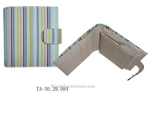 plaid Micro fibre imitation leather lady`s wallet