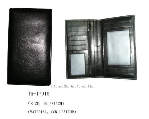 cow leather man checkbook wallet