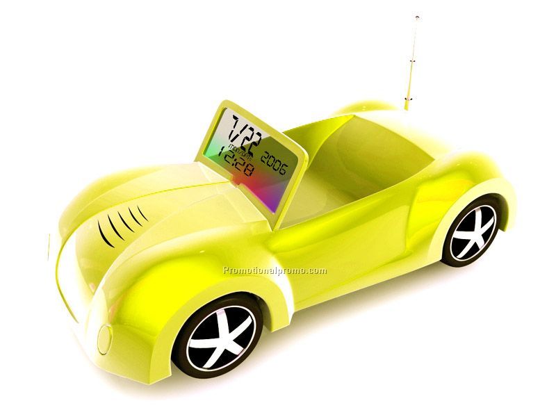 Car-shaped LCD calendar radio