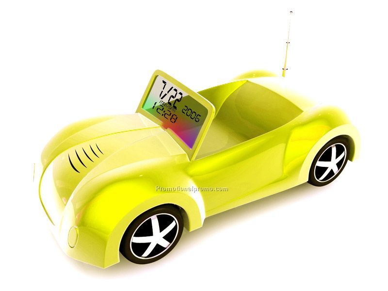 Car-shaped LCD calendar radio