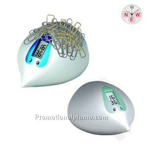 Lcd Clock with Calendar/Clip Holder