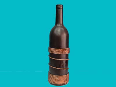 Wine bottle resin vase