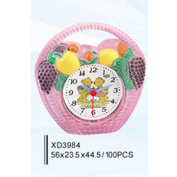 Flower-basket craft clock
