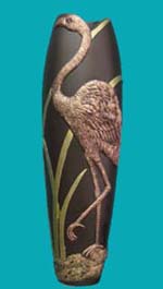 goose-carved resin vase