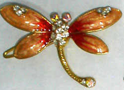 orange-dragonfly Alloy hair clamps