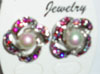 pearl diamond alloy earrings