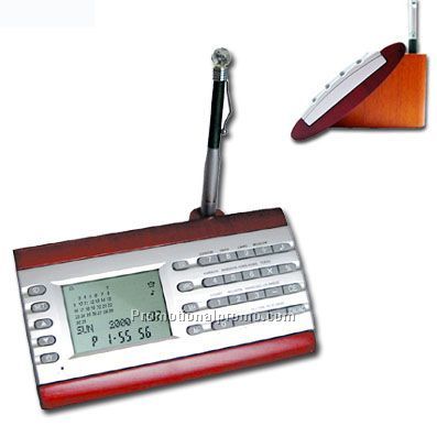 Wooden pen holder with calendar