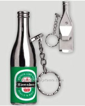 Lighter keychain with opener