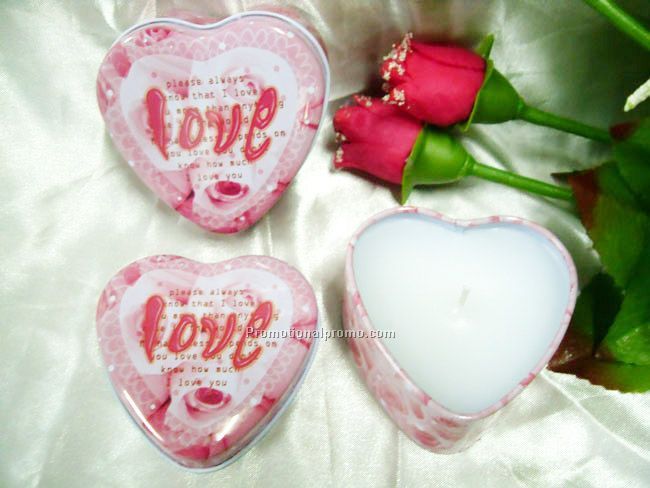 Heart tin candle