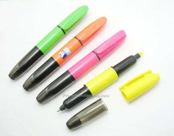 Highlight and ballpoint pen