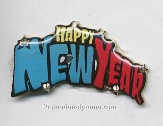 Flashing New Year Pin