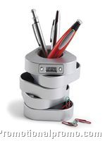 Pen holder and clock