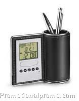 Desk clock/penholder