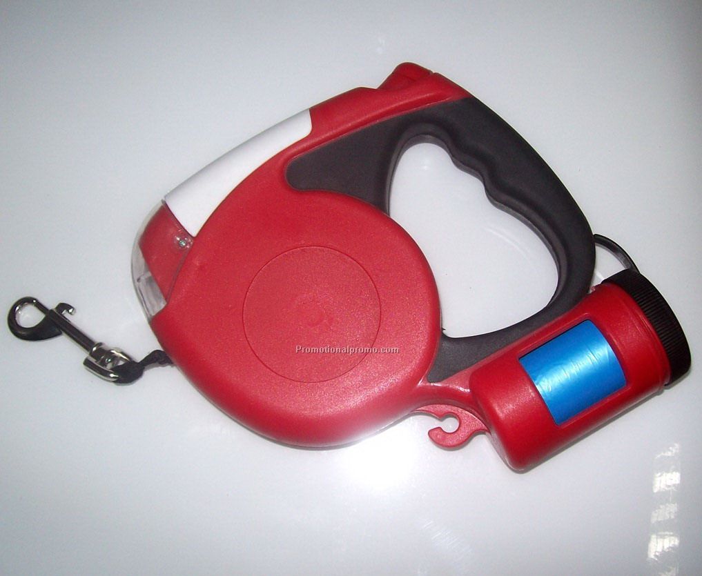 Dog leash with torch