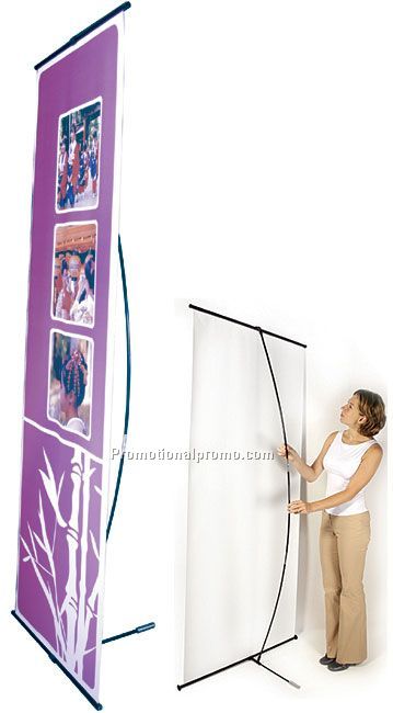 Spring back banner stand