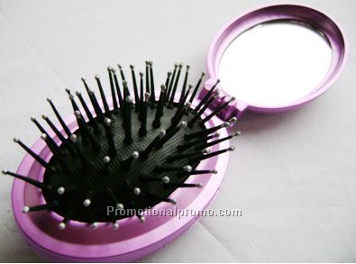 ABS Foldable Hair brush with Mirror
