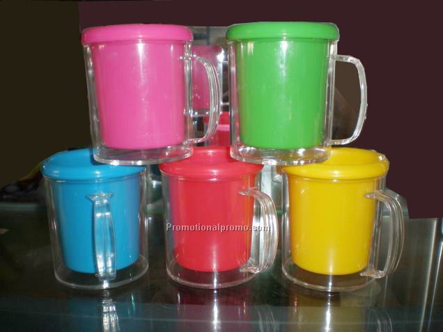 Plastic double wall mug