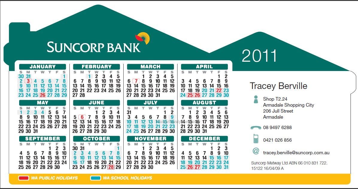 House shape magnet calendar