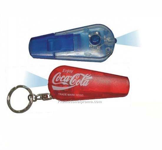 Flashing whistle keychain