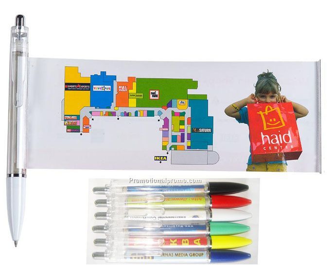 Logo flyer pen, Roll-up ballpoint pen