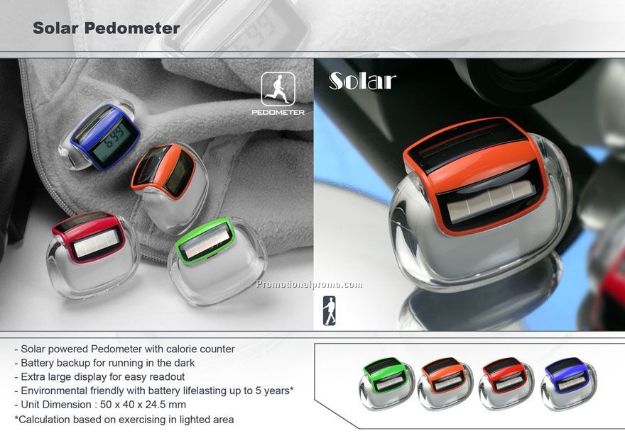 Solar pedometer