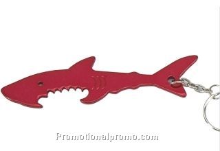 Shark shape aluminium bottle opener keychain