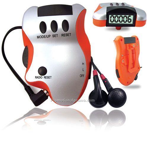 Pedometer with radio