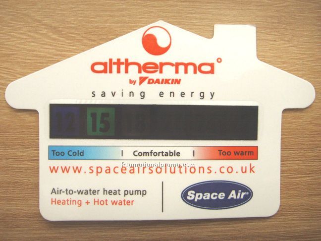 House shape cardboard thermometer