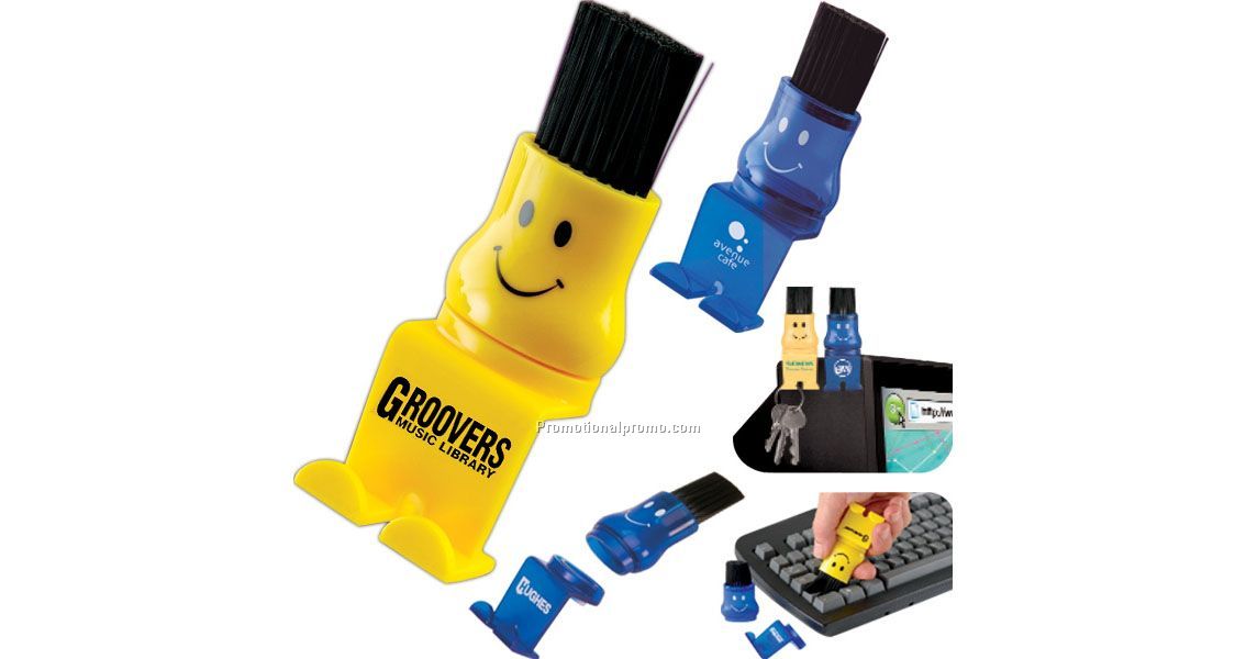 Smile face computer keyboard brush with feet
