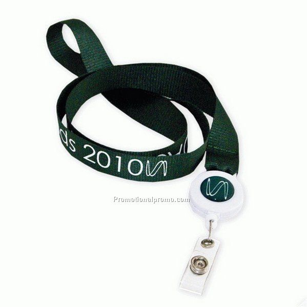 Round Retractable Badge Holder WITH LANYARD