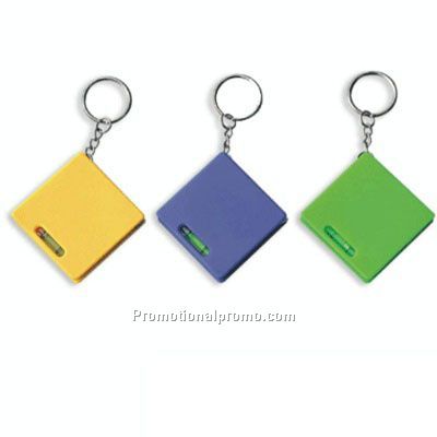 Plastic tape measure with level