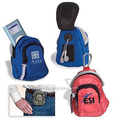 Nylon zipped micro holder bag