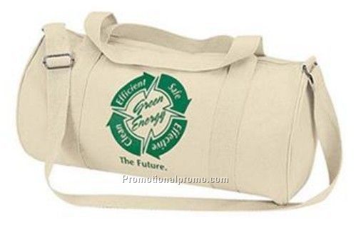 Organic cotton barrel duffel