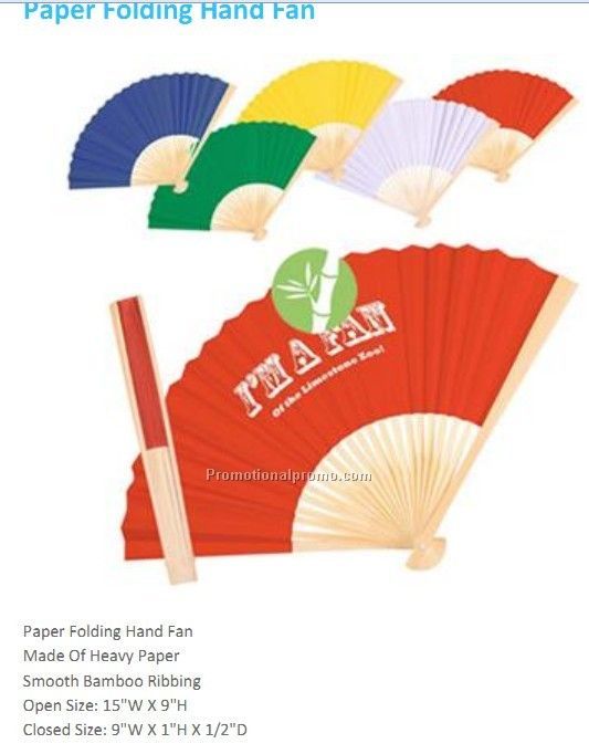 Paper folding hand fan